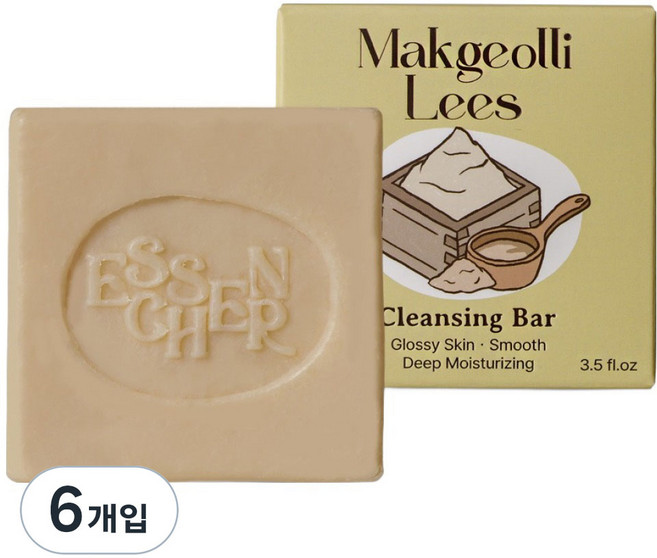 에센시에르 막걸리지게미 클렌징 비누, 100g, 6개입