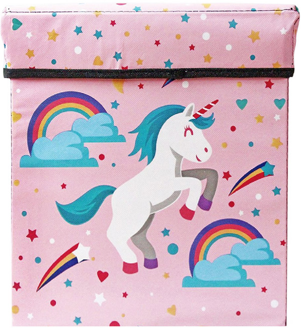 TROMSO 附蓋收納小方凳 1入, 彩虹獨角獸, 1個