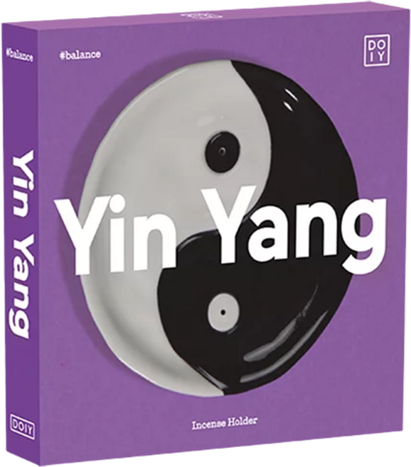 DOIY 太極線香座 Yin Yang Incense Holder 陶瓷材質, 黑色 + 白色