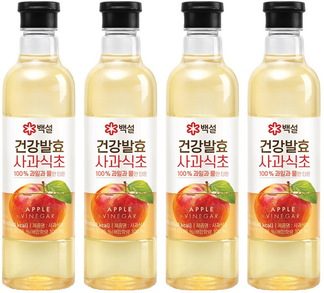 백설 건강발효 사과식초, 800ml, 4개