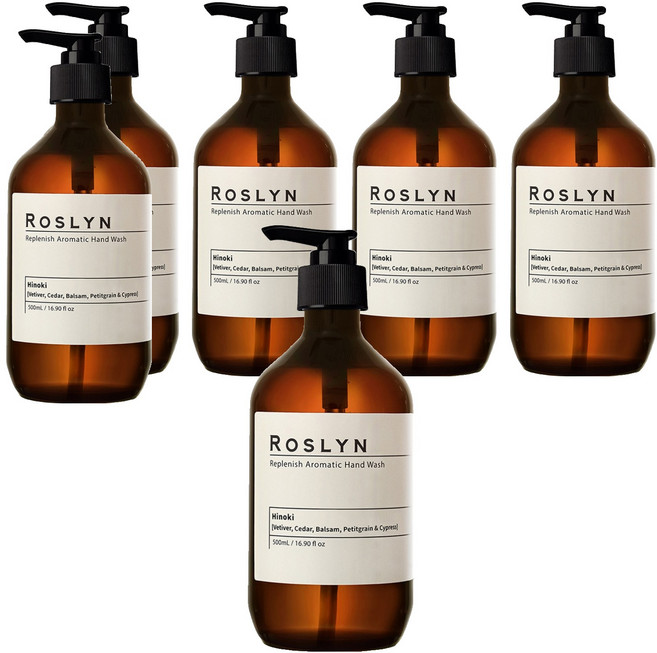 로즐린 아로마틱 핸드워시 히노키, 500ml, 6개