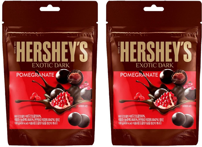 허쉬 다크초콜릿 석류, 100g, 2개