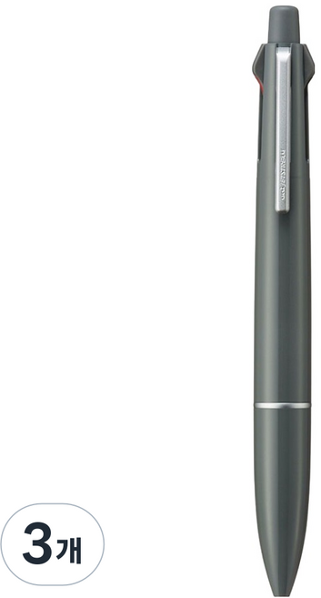 Uni 三菱 JETSTREAM 輕觸墨水 4合1多功能筆 0.5mm MSXE5-LS-0.5mm, 3個, 亮光灰