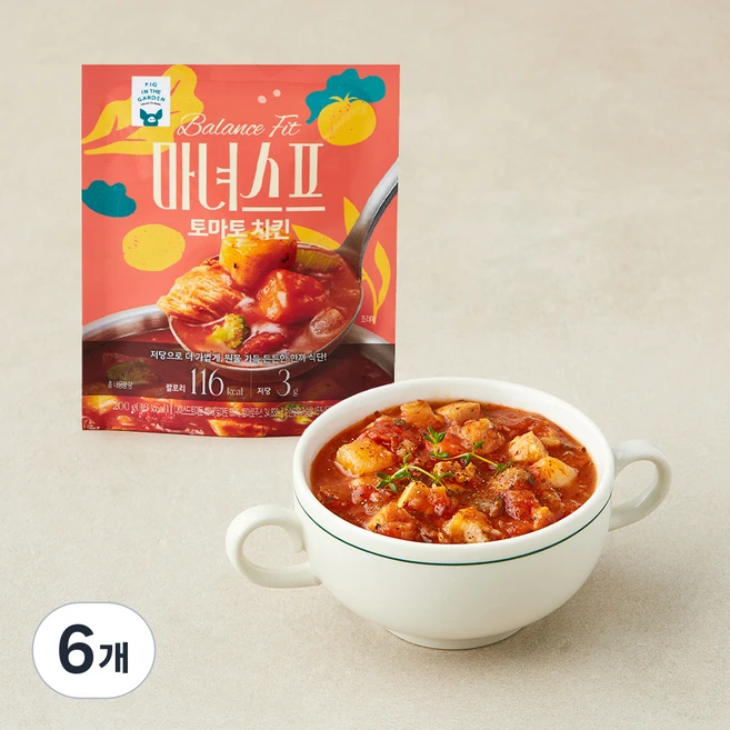 피그인더가든 밸런스핏 마녀스프 토마토치킨, 200g, 6개 - 쿠팡