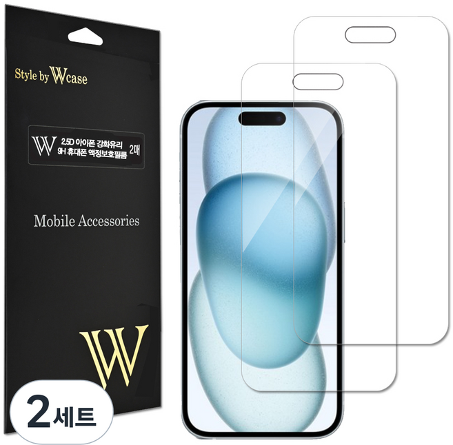 Wcase 2.5D 鋼化玻璃 9H 手機螢幕保護貼 2片組, 2套
