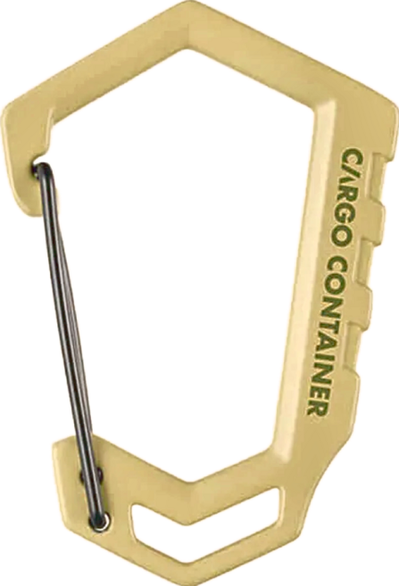 CARGO container D型登山扣 4.5mm厚度不易變形 鋅合金耐用耐腐蝕 可承重80Kg, 沙色, 1個