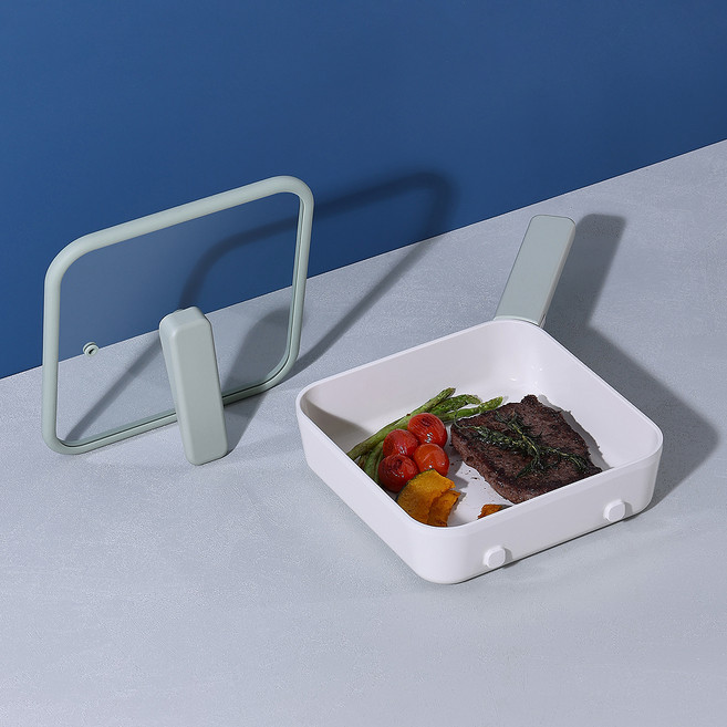 네오플램 인덕션 사각 삐삐 프라이팬, 21cm, 1개