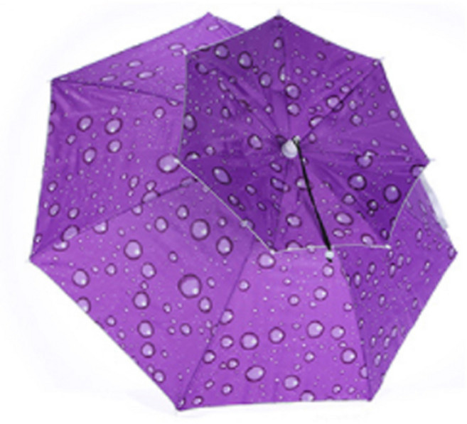 다매다매 2단 우산 모자, 물방울퍼플