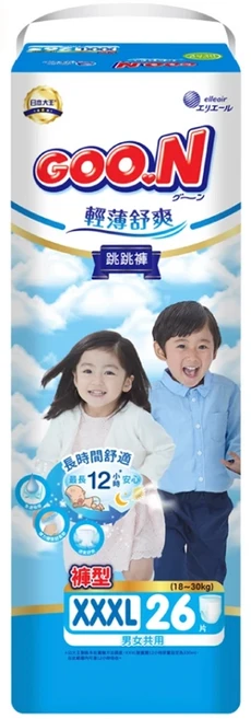 GOO.N 大王 輕薄舒爽 紙尿布 褲型 18~30kg, 3XL, 26片