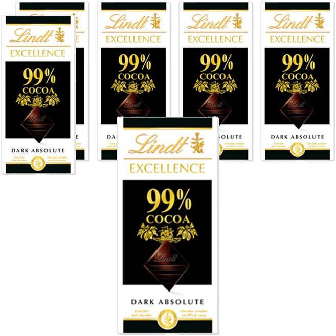 린트엑셀런스 다크 99% 초콜릿, 50g, 6개