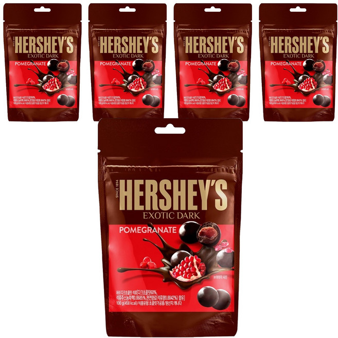 HERSHEY'S 好時 紅石榴夾餡黑巧克力, 100g, 5包
