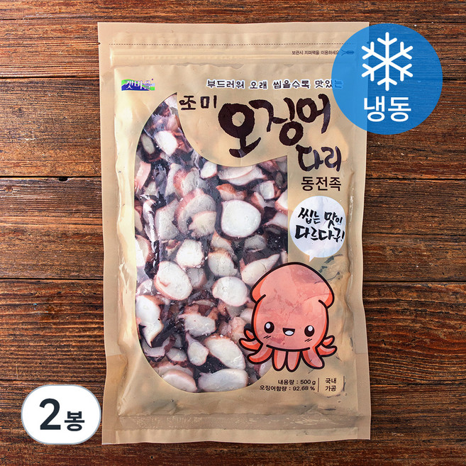 갯마을 조미 오징어 다리 동전족 (냉동), 500g, 2봉