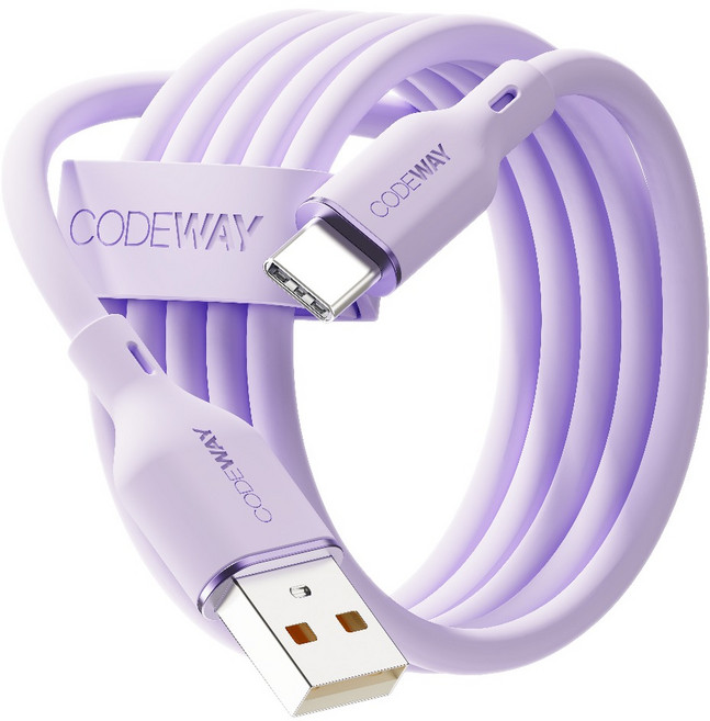 CODEWAY PALLET 系列 USB-A-USB-C 快充充電線, 紫色, 1條, 2m