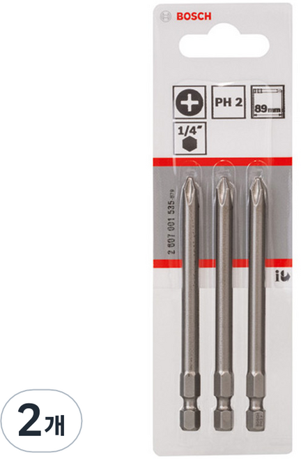 BOSCH 博世 十字螺絲起子頭 Ph2 89mm GDR專用 2607001535 3入, 2個