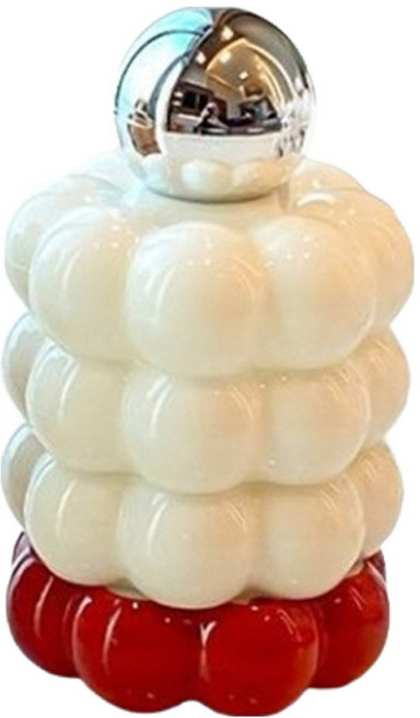 에버하우스 솜사탕 면봉 이쑤시개 수납함 6 x 5.2cm, 레드, 1개