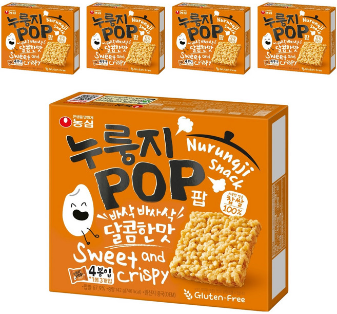 농심 누룽지팝, 142g, 5개