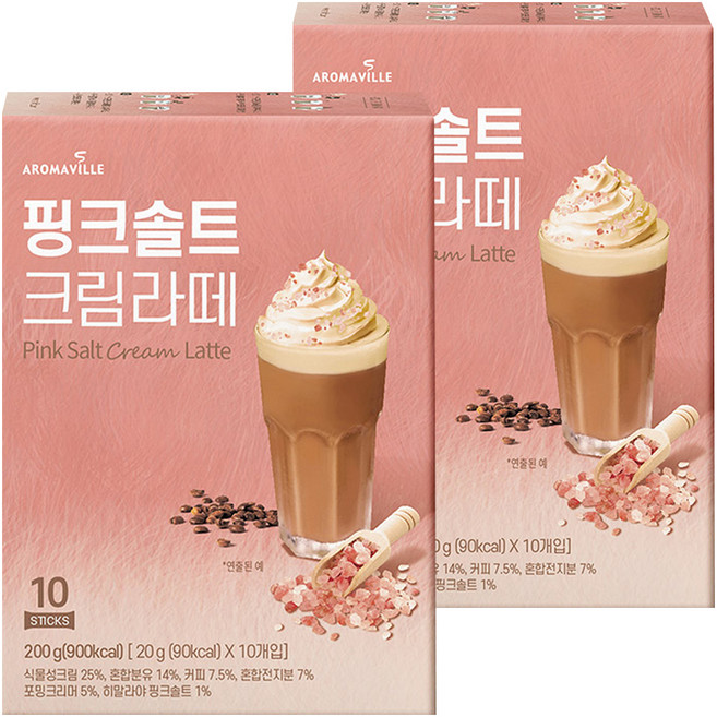 아로마빌커피 핑크솔트 크림라떼, 20g, 10개입, 2개