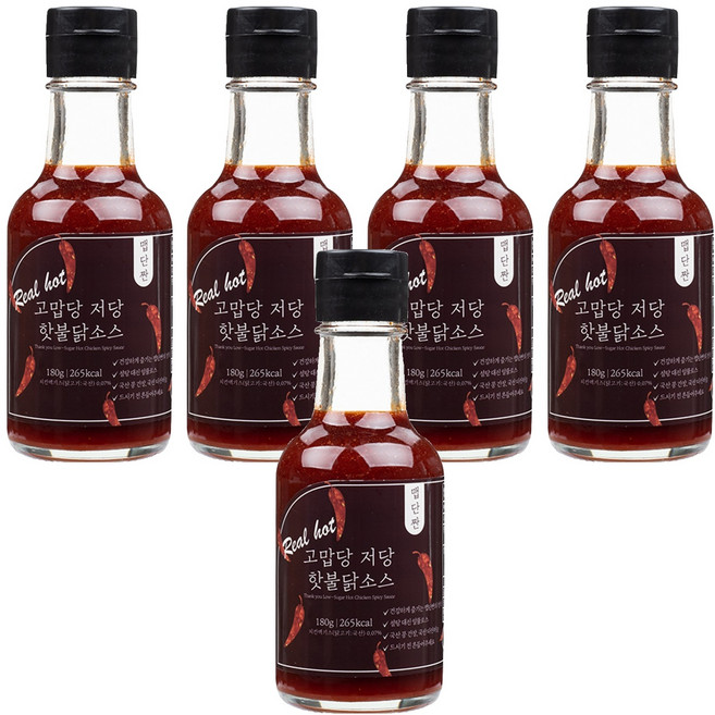 고맙당 저당 핫불닭소스, 180g, 5개