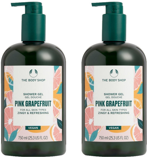 더바디샵 핑크 그레이프후룻 대용량 바디워시, 750ml, 2개