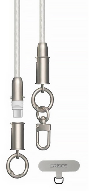 iBRIDGE 編織掛繩急速充電線 IBA009, 35cm, 銀色, 1條