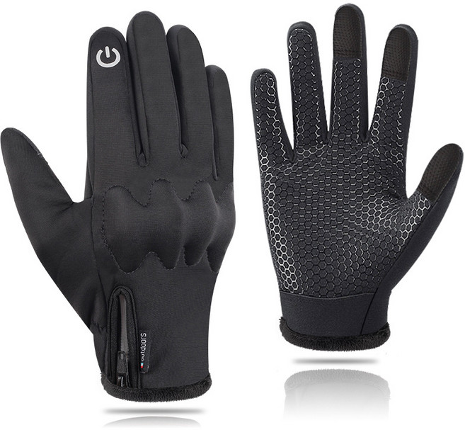 오제로 남성용 겨울 오토바이 방수 스마트 터치 기모 장갑, 1개