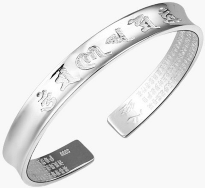 붓다베스트 여성용 소원성취 옴마니반메훔 실버 팔찌