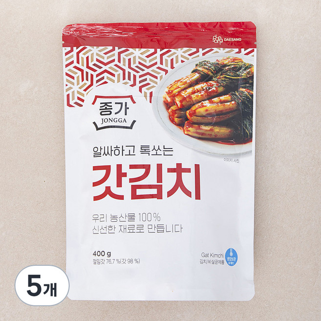 종가 알싸하고 톡쏘는 갓김치, 400g, 5개