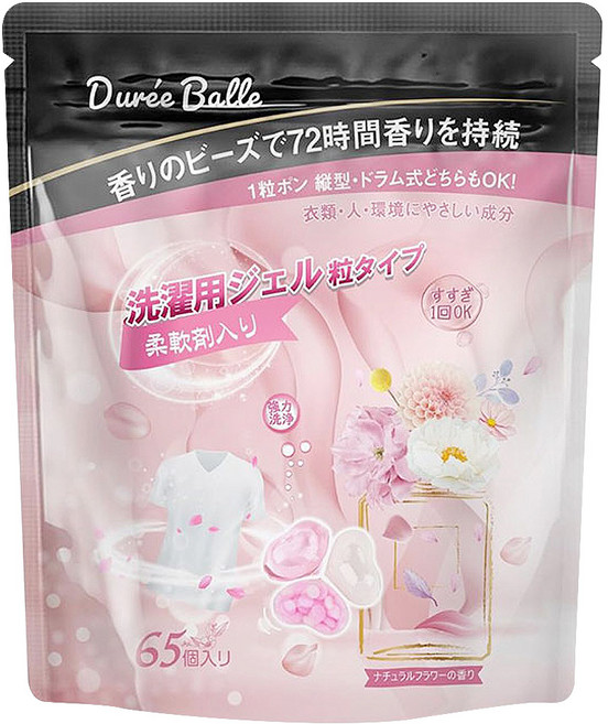 自然花香 Duree Balle 三合一洗衣用凝膠顆粒, 65顆, 1袋