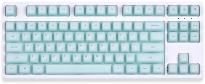 몬스타기어 말랑말랑 113키 젤리 푸딩 한글 체리 실리콘 포인트 투명 키캡, 젤리푸딩, 민트