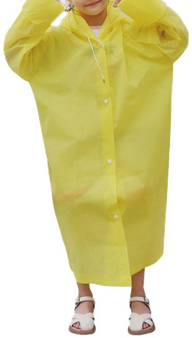 小麥購物 兒童款 輕便雨衣 Y489 101g, 黃色, 4件