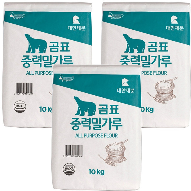 곰표 중력다목적용밀가루, 10kg, 3개