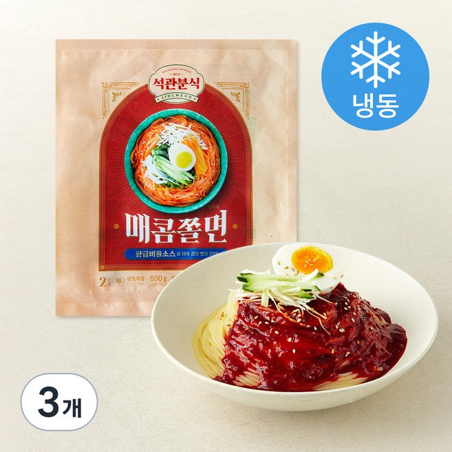 석관동떡볶이 매콤 쫄면 2인분 (냉동), 3개, 600g