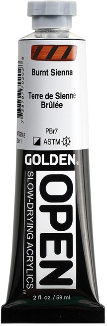 Golden 高登 OPEN 壓克力顏料 S1 7020 焦赭色, 59ml, 1色