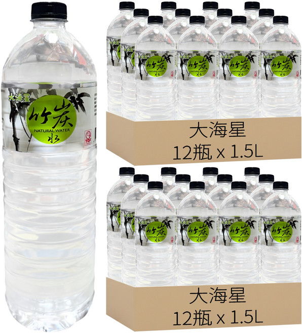 金蜜蜂 大海星竹炭水, 1.5L, 24瓶