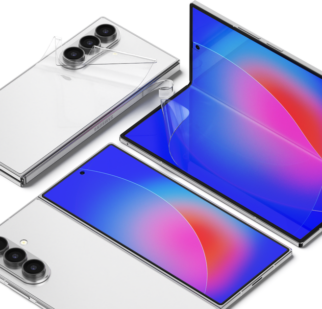 요거 풀커버 TPU 내부 외부 전면 + 후면 + 힌지 휴대폰 액정보호필름, 1세트