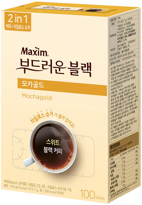맥심 모카골드 부드러운 블랙 커피믹스, 2.7g, 100개입, 1개