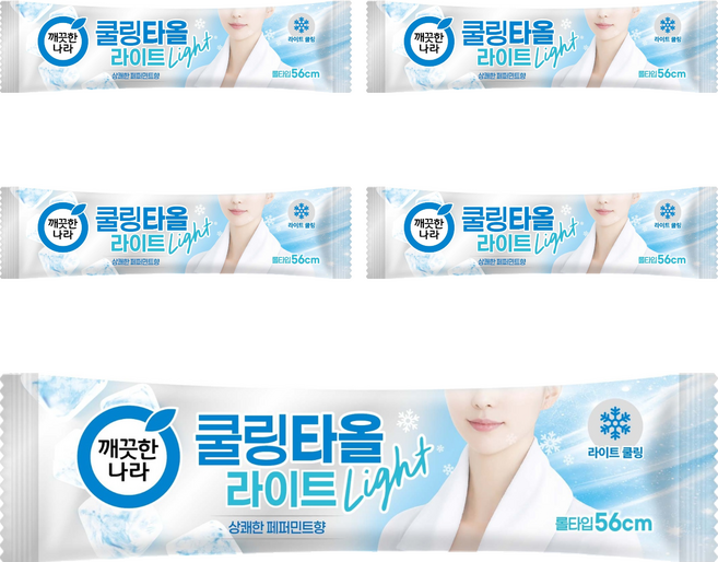 깨끗한나라 페퍼민트 쿨링타올 라이트, 18g, 5개