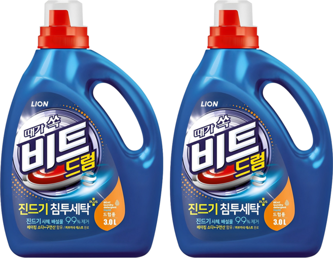 비트 드럼용 액상세제 본품, 3L, 1개입, 2개