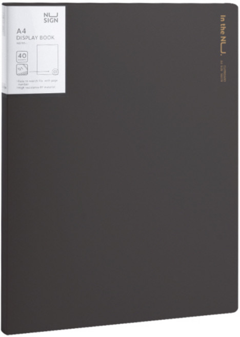 누사인 파스텔 모던 클리어 파일 40매, 1개, 다크그레이