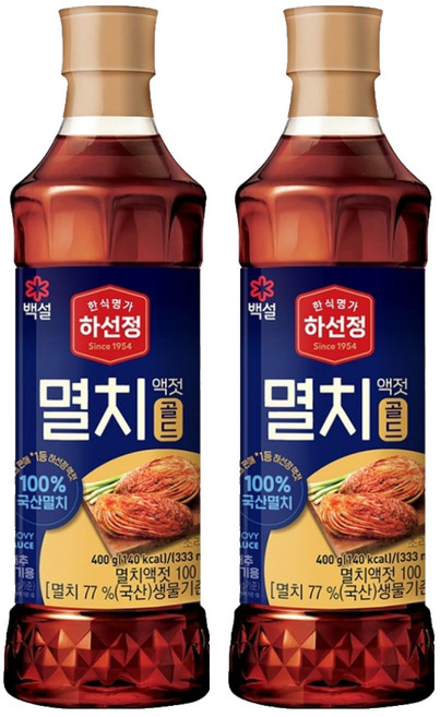하선정 멸치액젓 골드, 400g, 2개