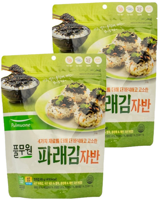 풀무원 파래 김자반, 65g, 2개