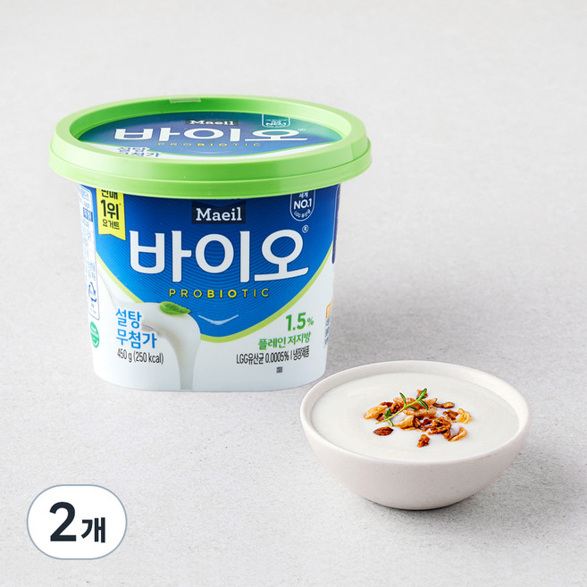 매일바이오 플레인 저지방 요거트, 450g, 1개입, 2개