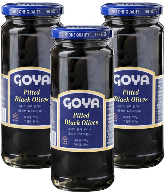 고야 피티드 블랙 올리브 절임, 350g, 3개