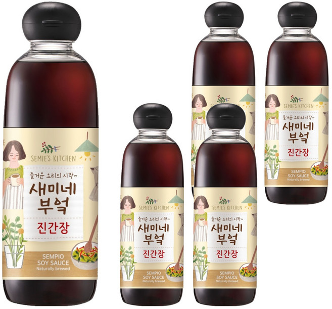 샘표 새미네부엌 진간장, 830ml, 5개