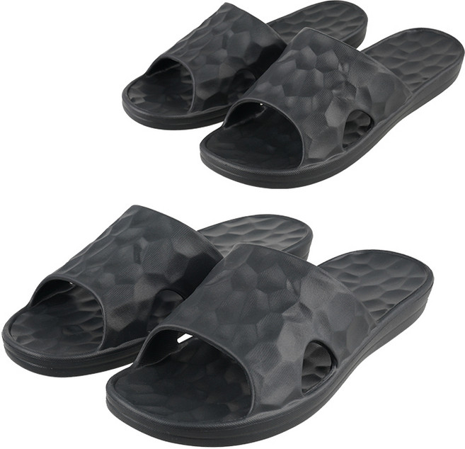 생활공식 라이트 쿠션 거실화 2종 세트, 블랙, 1개