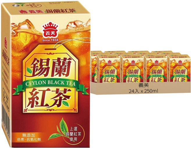 義美 錫蘭紅茶, 250ml, 24入