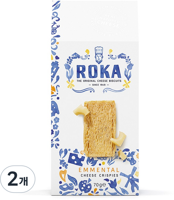 ROKA 에멘탈 치즈 크리스피, 70g, 2개