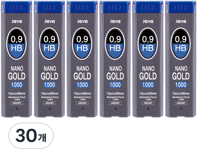 자바펜 나노골드1000 샤프심 HB, 0.9mm, 30개