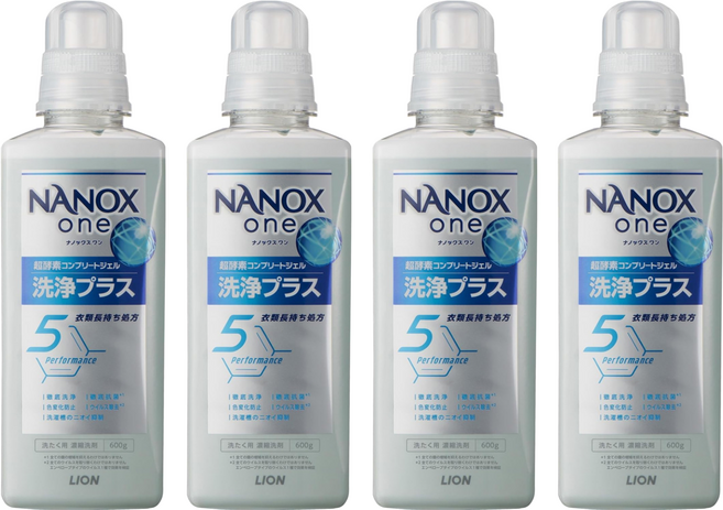 LION 獅王 NANOX one Plus 酵素濃縮洗衣精, 600g, 4個