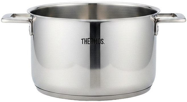 THERMOS 膳魔師 臻晶不鏽鋼鍋雙耳湯鍋/24cm/fer-w24, 1入, 24cm, 不鏽鋼原色